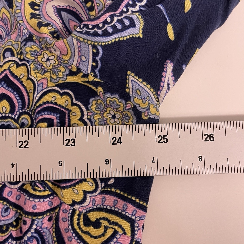 Talbots Floral Shirt Petite 3Xp Womens Paisley Navy Pink Long Sleeve Rayon - Picture 7 of 7